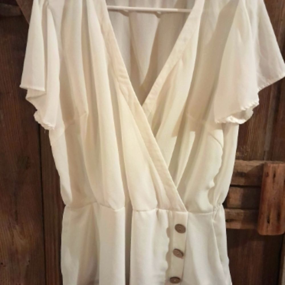 🤠Absolutely Famous Semi Sheer V Neck Blouse Size Large